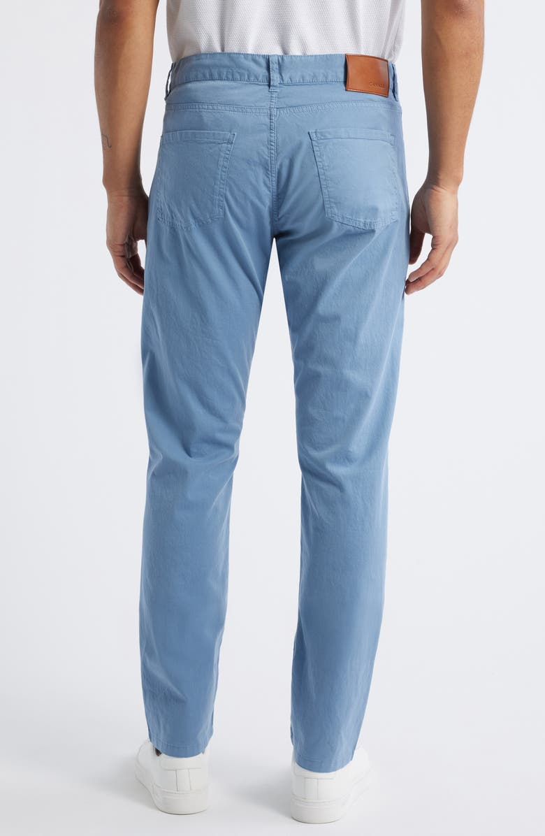 Canali Regular Fit 5-Pocket Cotton Stretch Twill Pants, Alternate, color, Light Blue