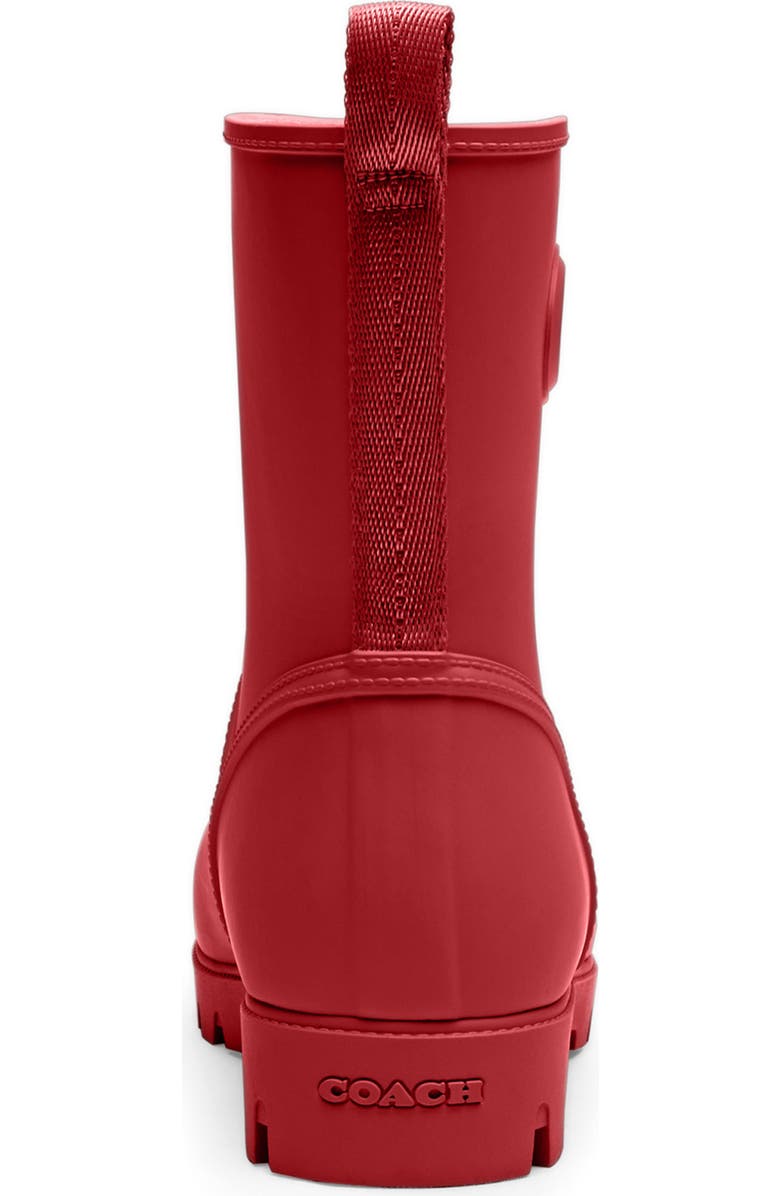 COACH Ryder Rain Boot, Alternate, color, Ruby.