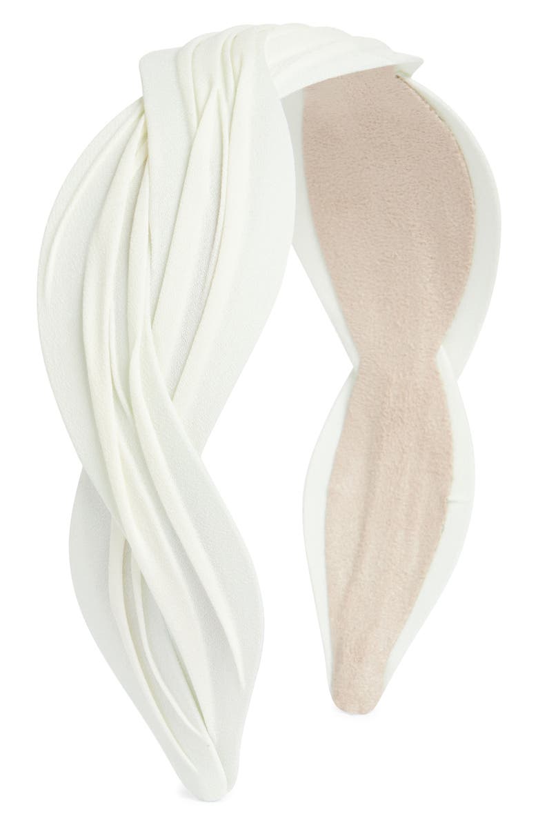 Tasha Pleated Headband, Main, color, Ivory