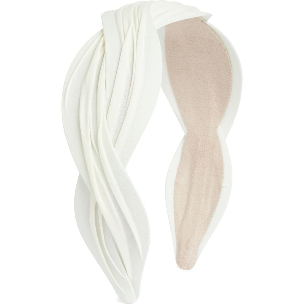 Tasha Pleated Headband In Ivory