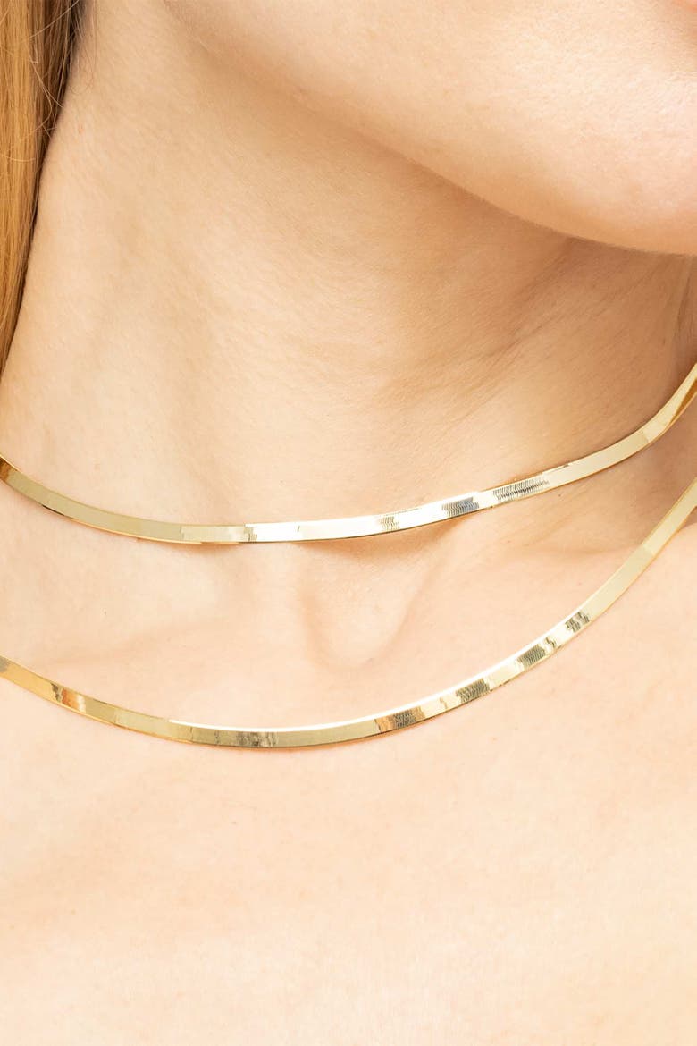 14K Yellow Gold Park Avenue Bold Herringbone Choker, Alternate, color, Yellow Gold