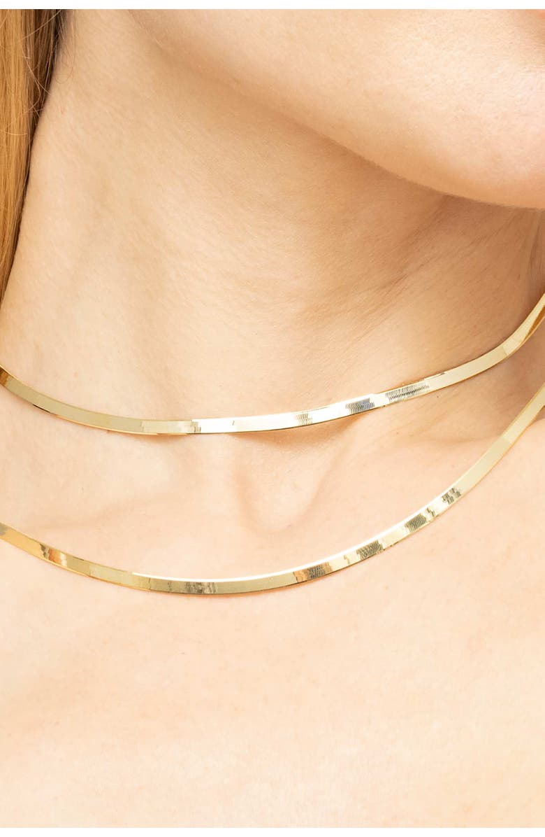 Oradina 14K Yellow Gold Park Avenue Bold Herringbone Choker, Alternate, color, Yellow Gold