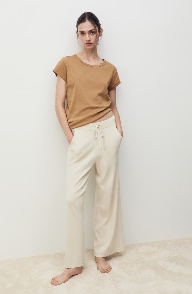 MANGO Crewneck Cotton T-Shirt, Alternate, color, Mustard