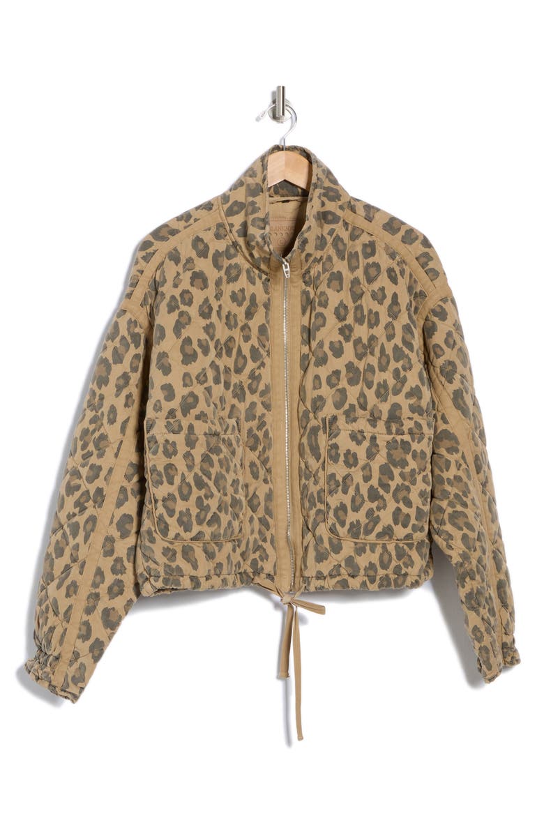 BLANKNYC Leopard Print Quilted Jacket, Main, color, 