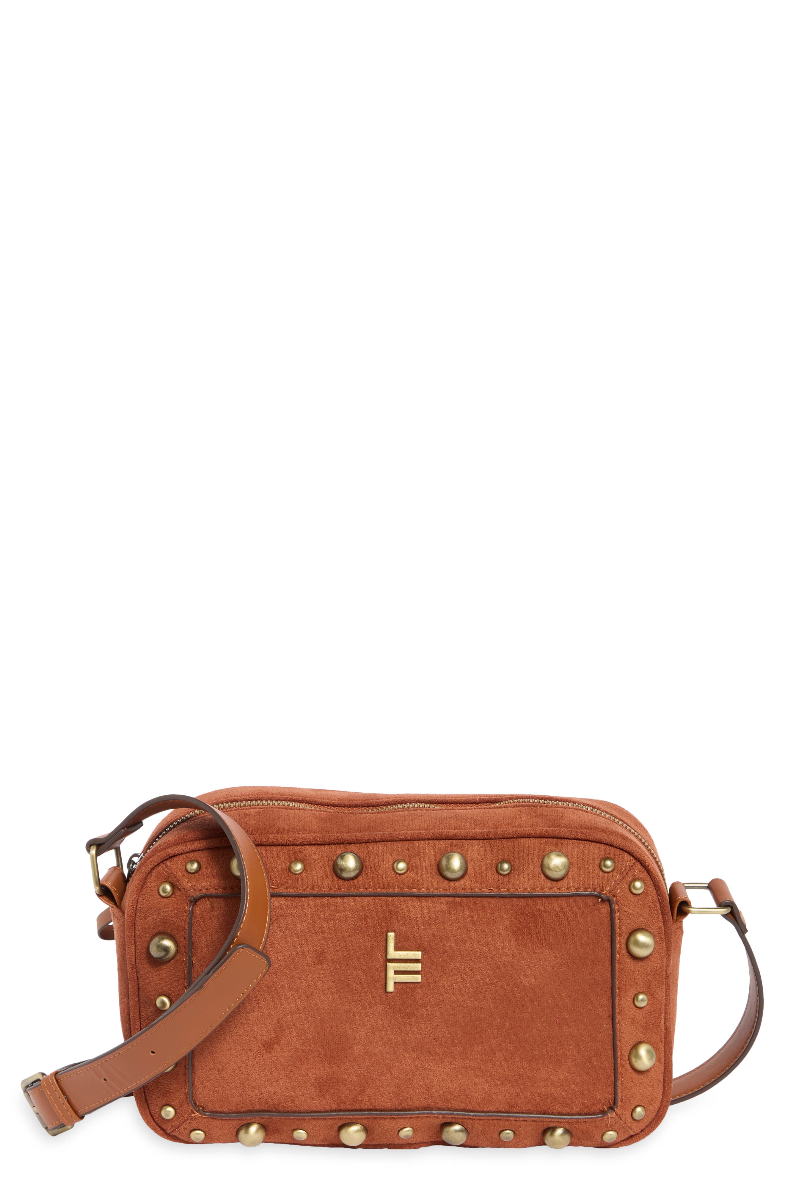 Faux Suede Bubble Studs Camera Bag