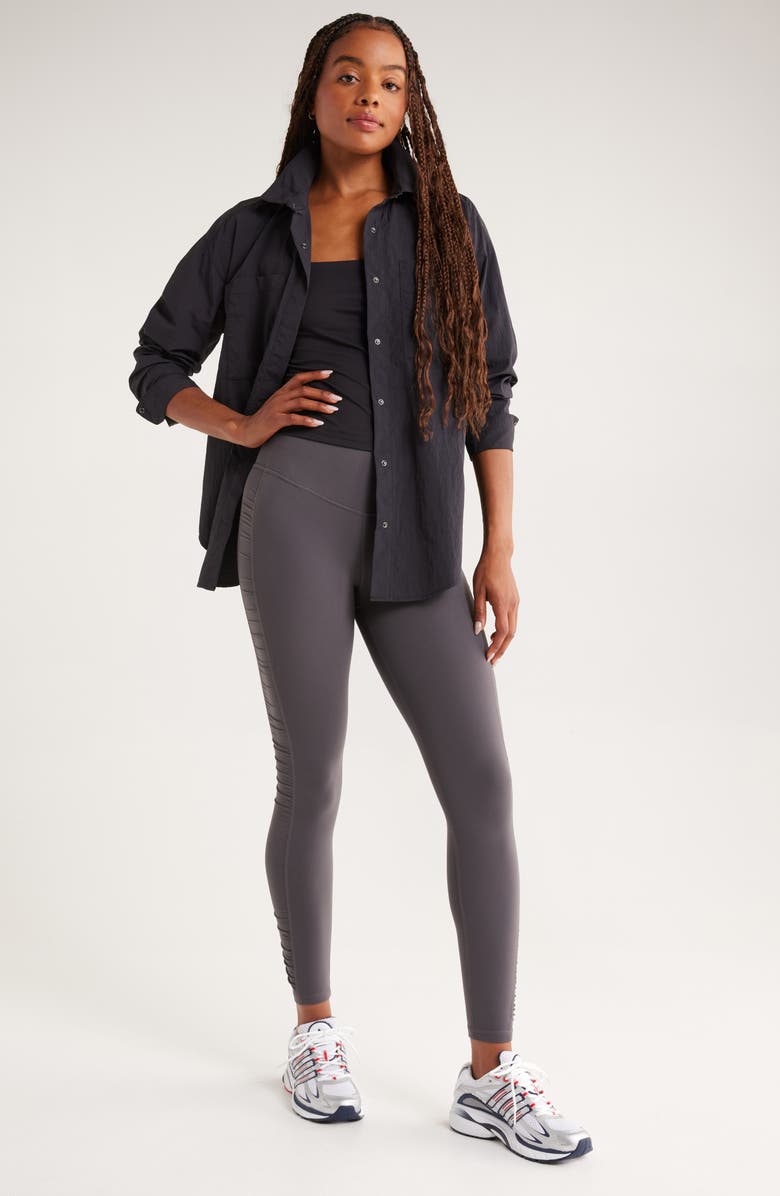 Zella Travel Lite Shirt Jacket, Alternate, color, Black