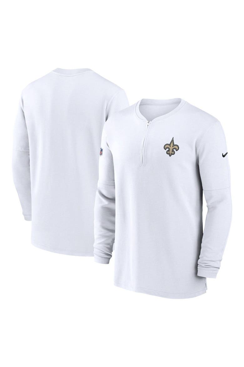 Men's Nike  White New Orleans Saints 2023 Sideline Performance Long Sleeve Quarter-Zip Top, Main, color, White