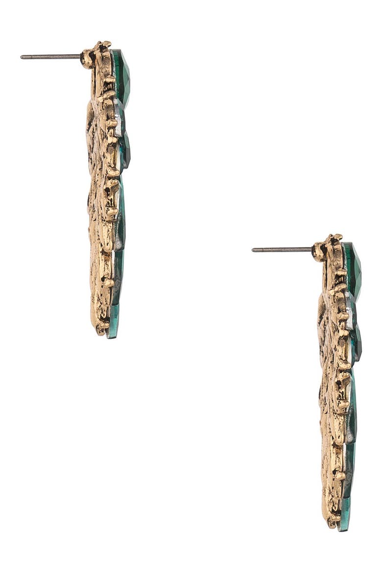 Crystal Chandelier Earrings, Alternate, color, GREEN