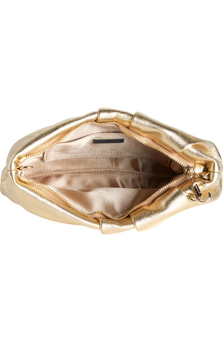 Jimmy Choo Bonny Metallic Leather Clutch, Alternate, color, Gold