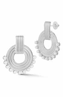 GLAZE JEWELRY Faux Pearl Doorknocker Drop Earrings