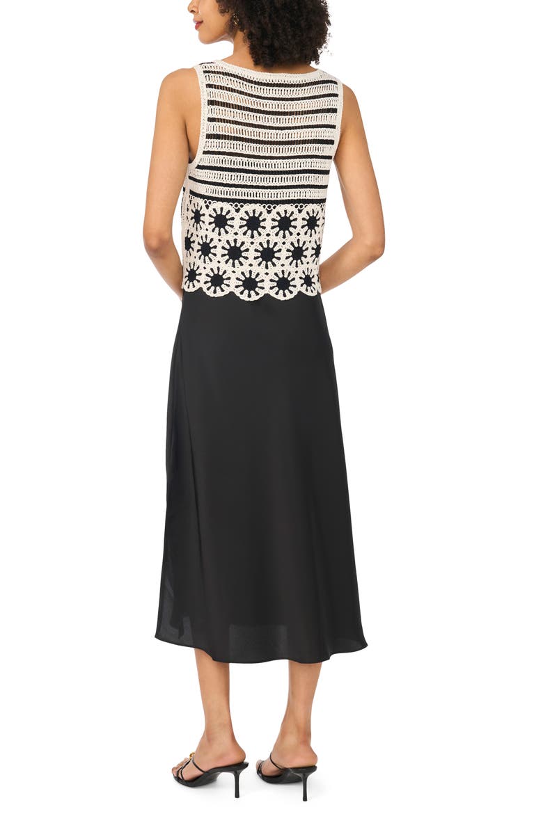 Crocheted Tank with Slipdress, Alternate, color, RICH BLACK