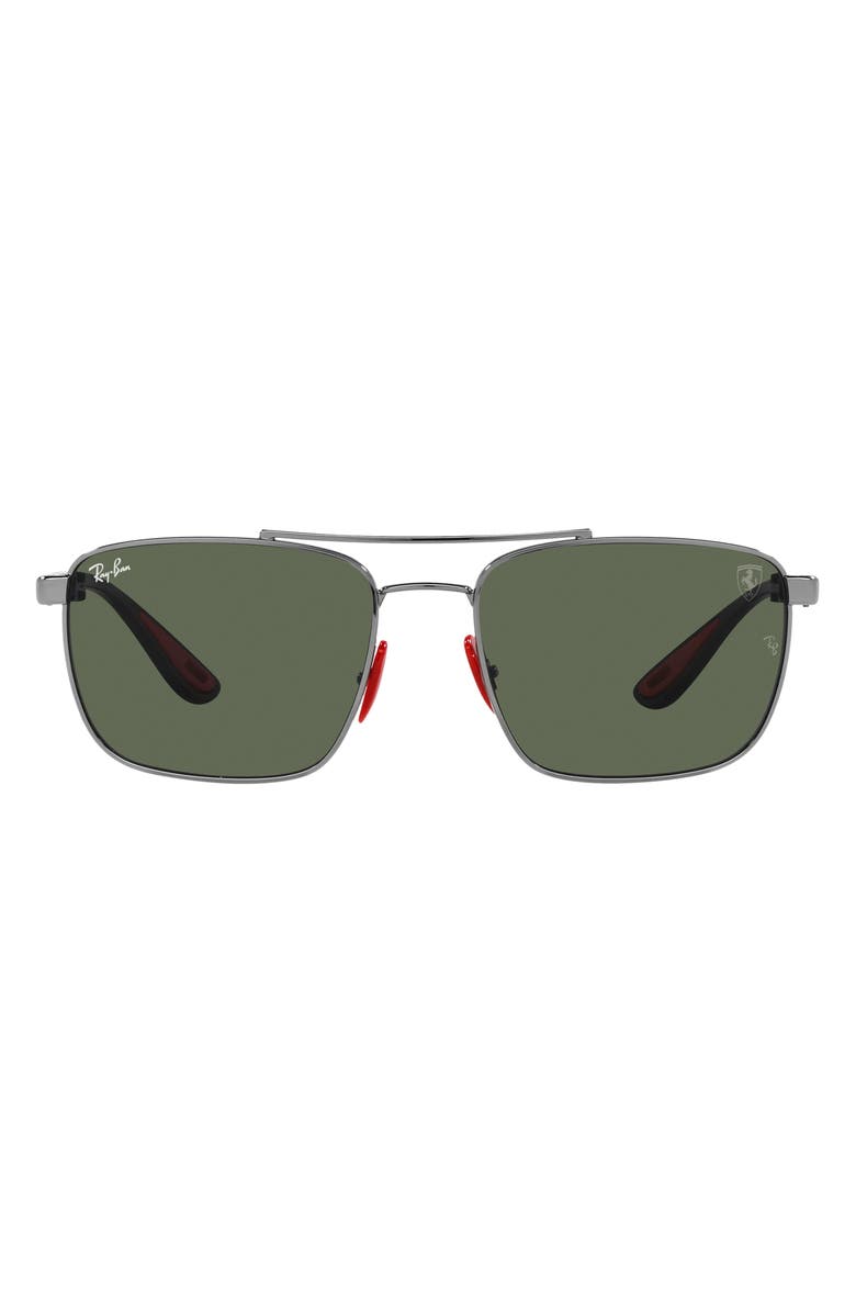 Ray-Ban 58mm Square Sunglasses, Main, color, Gunmetal