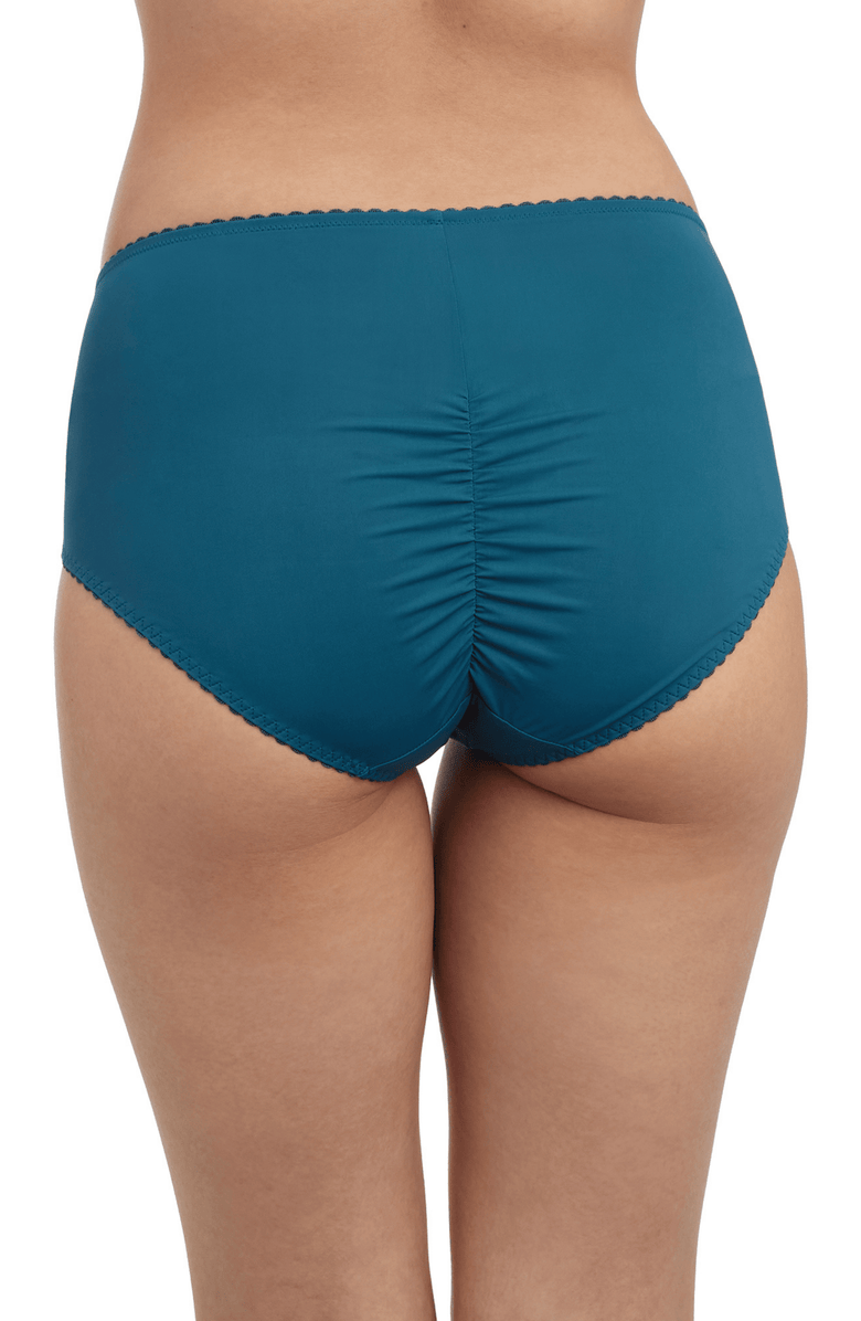 Skarlett Blue Coy Front Lace Brief, Alternate, color, Vintage Teal