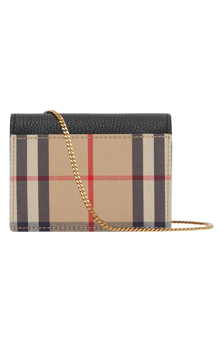 Burberry Jade Vintage Check Card Case on a Chain, Alternate, color, 