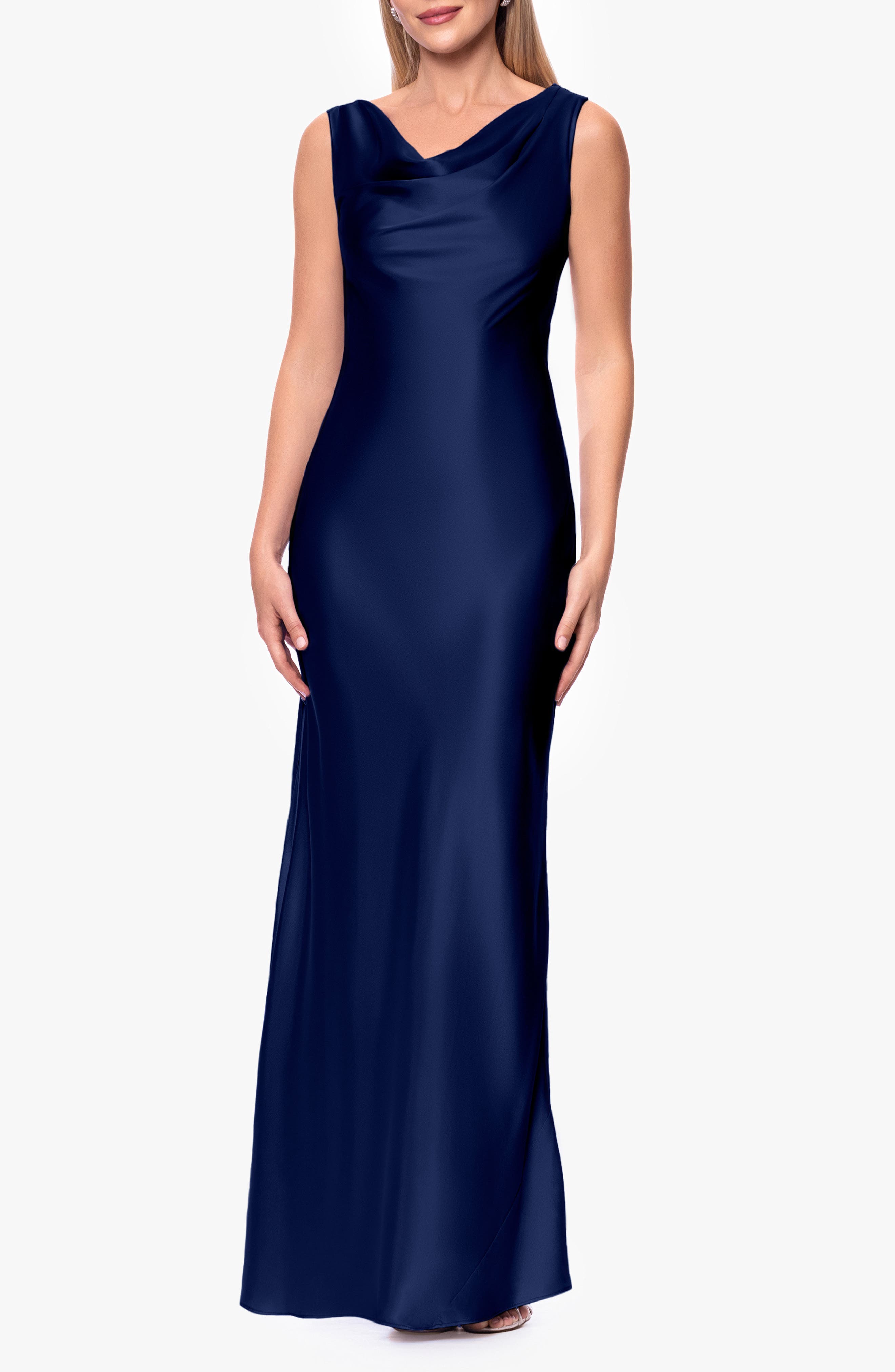 Open Back Satin Charmeuse Gown - image 3