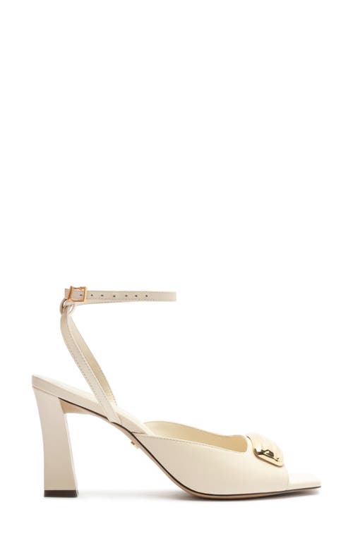 Arezzo Greer Ankle Strap Sandal In White