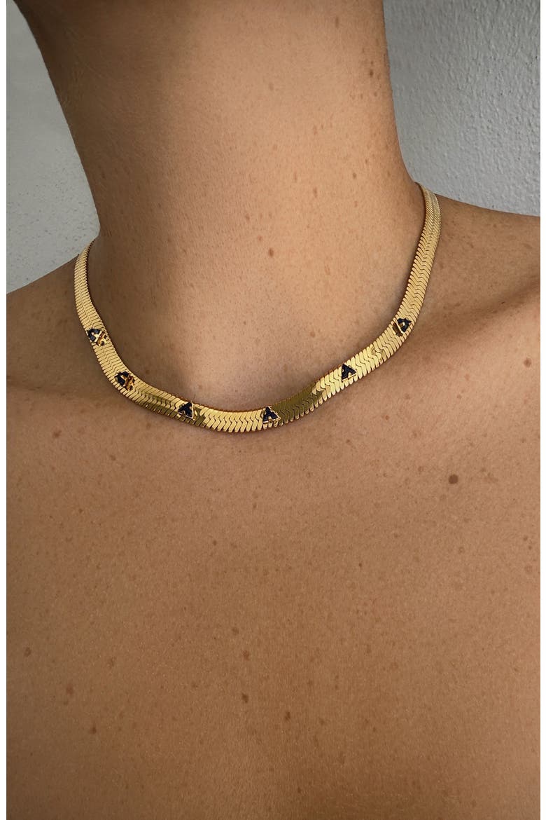Gemstone Snake Chain Necklace, Alternate, color, SAPPHIRE