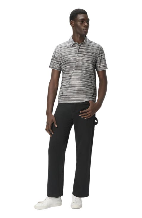 Short Sleeve Polo In Flame Jersey