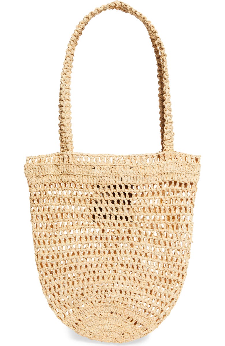 Chloé Small Summer Banana Crocheted Raffia Tote, Alternate, color, Hot Sand