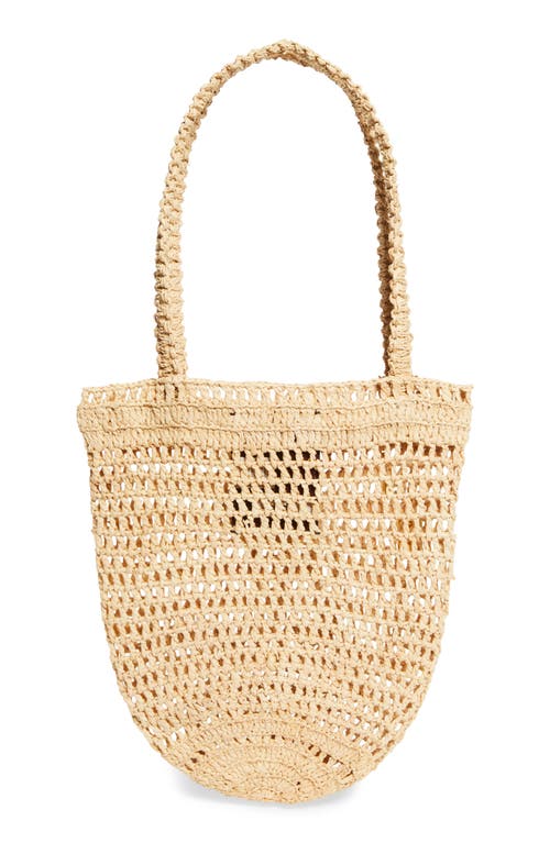 Chloé Small Summer Banana Crocheted Raffia Tote In Sand