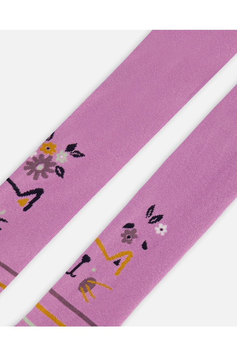 Baby Girl's Jacquard Cat Tights Lilac, Alternate, color, Lavender Herb