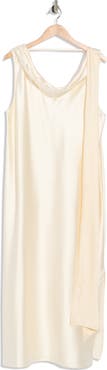 Renee C Cowl Neck Satin Maxi Dress