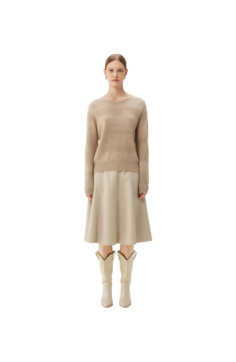 GOBI Mongolian Cashmere Mixed Pattern Cashmere Crewneck Sweater, Main, color,