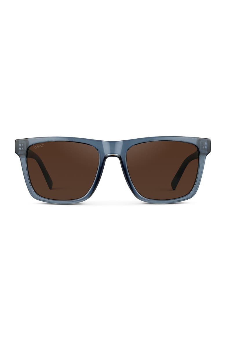 Denver - 53mm Square Polarized Sunglasses, Main, color, Crystal Indigo Blue