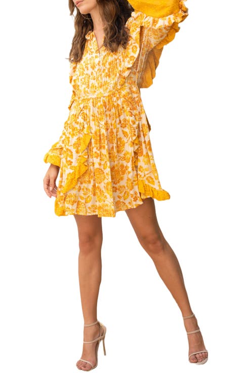 Floral Ruffle Long Sleeve Dress