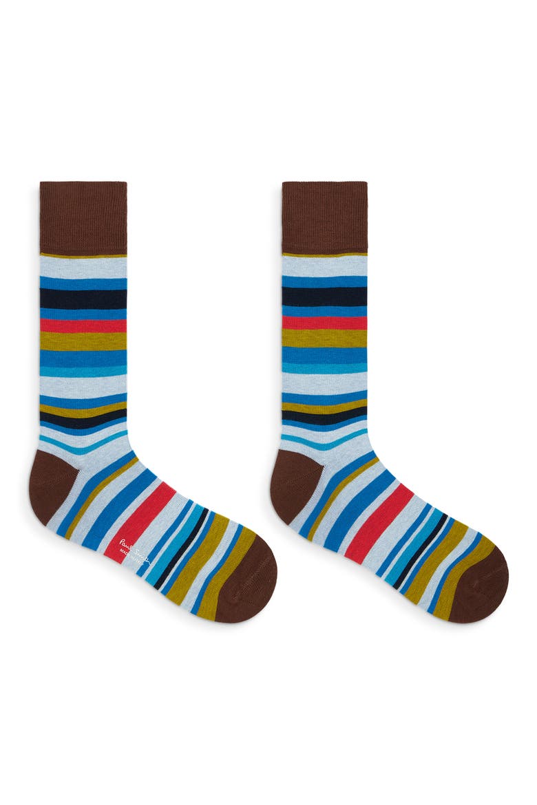 Clayton Stripe Socks, Alternate, color, 68_BROWN