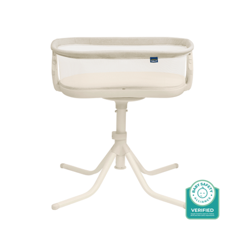 BassiNest Connected Swivel Sleeper 3.0 - Smart Bassinet with AutoSoothe, 360° Swivel, Cry Detection, Rocking, Vibration & Soothing Sounds, Easy Lowering Wall