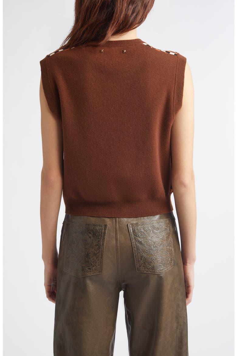 Journey Roby Sweater Vest, Alternate, color, BROWN/ BLACK/ ORANGE/ WHITE