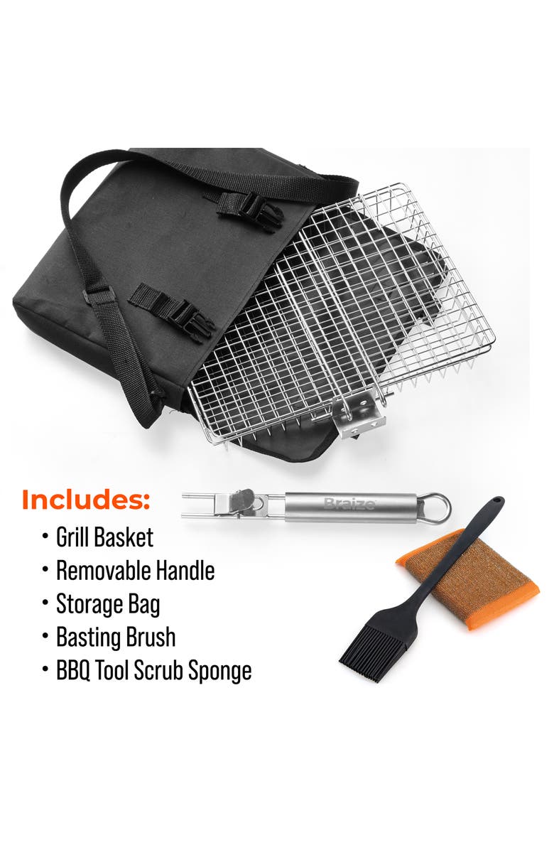 Braize Large Grill Basket Set, Alternate, color, Stainless Steel
