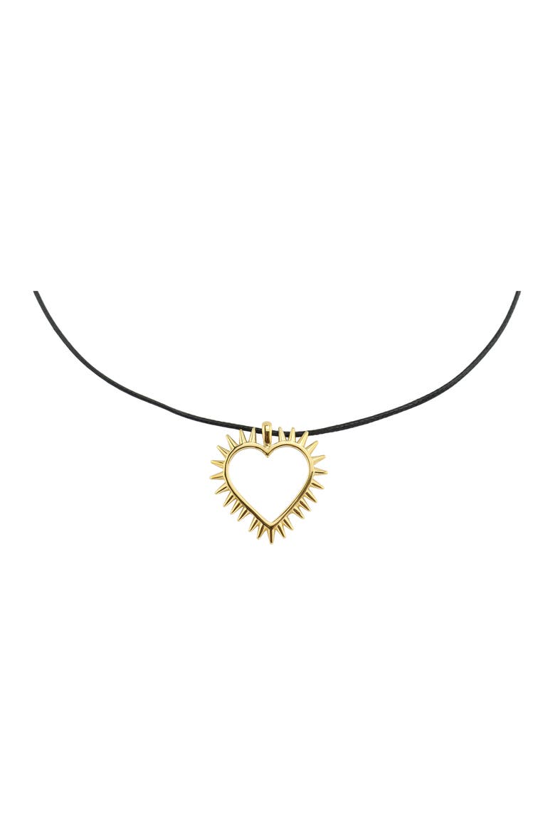 Gender Inclusive Spike Heart Pendant Necklace, Main, color, GOLD