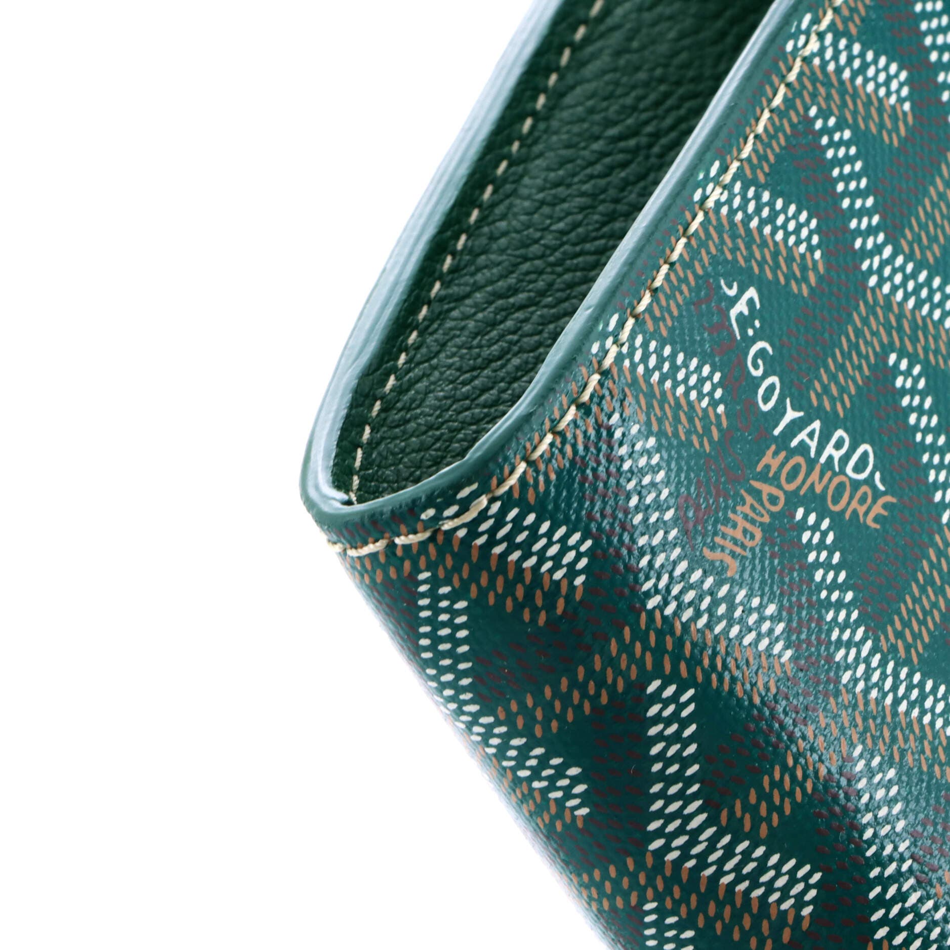 Pre-Owned Goyard Chypre Wallet on Strap Coated Canvas with Leather, Alternate, color, Green