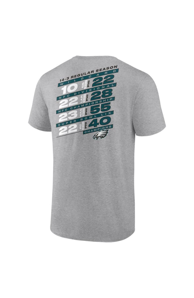 FANATICS Men's Fanatics Heather Gray Philadelphia Eagles Super Bowl LIX Champions Counting Points Score T-Shirt, Alternate, color, 
