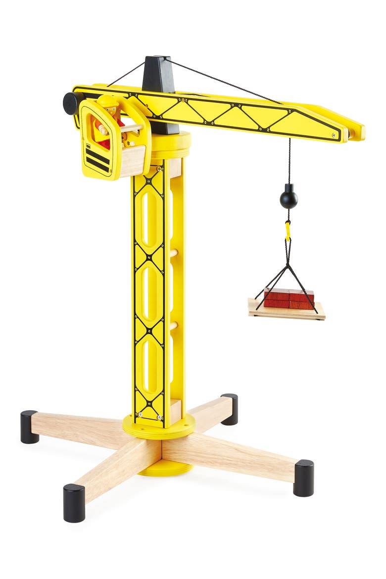 Wood Toy Standing Crane, Main, color, YELLOW