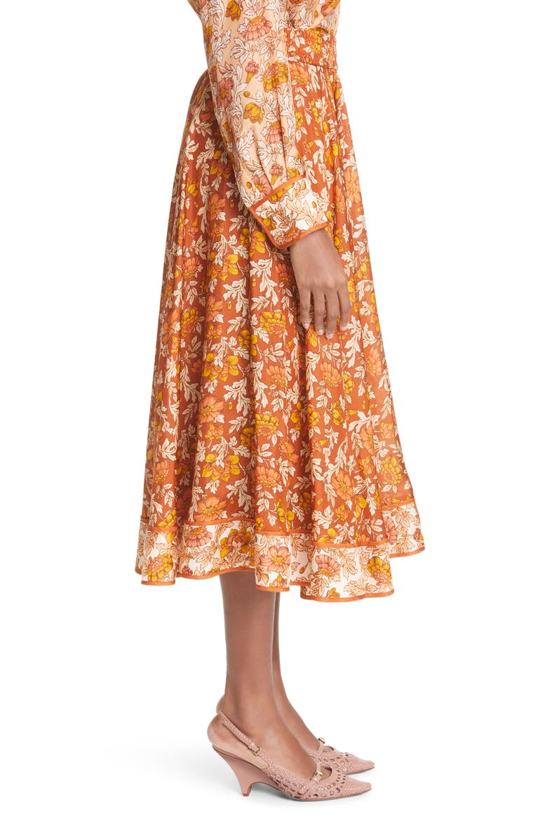 Andie Floral Silk Skirt, Alternate, color, TERRACOTTA FLORAL