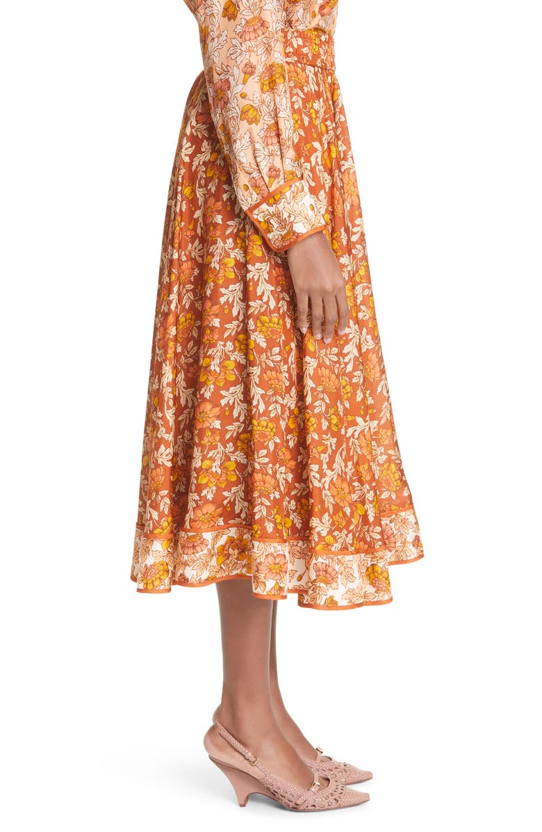 Zimmermann Andie Floral Silk Skirt, Alternate, color, 