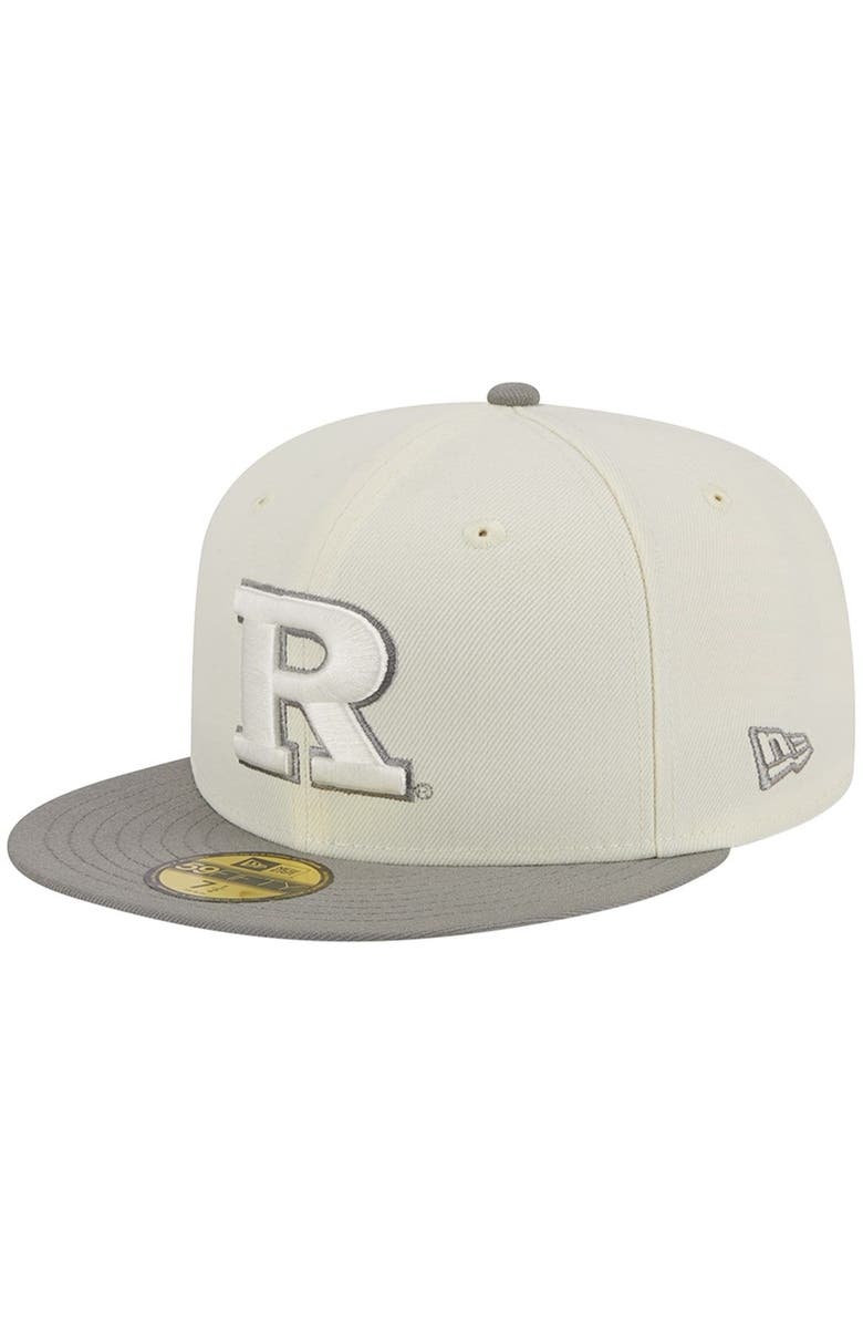New Era Men's New Era Stone/Gray Rutgers Scarlet Knights Chrome & Concrete 59FIFTY Fitted Hat, Alternate, color, 
