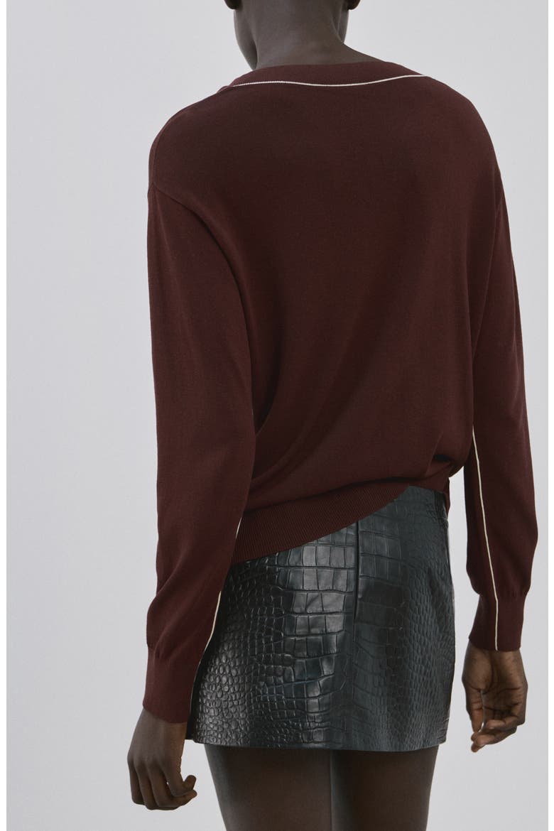 Bert Jersey V-Neck Sweater, Alternate, color, CHOCOLATE
