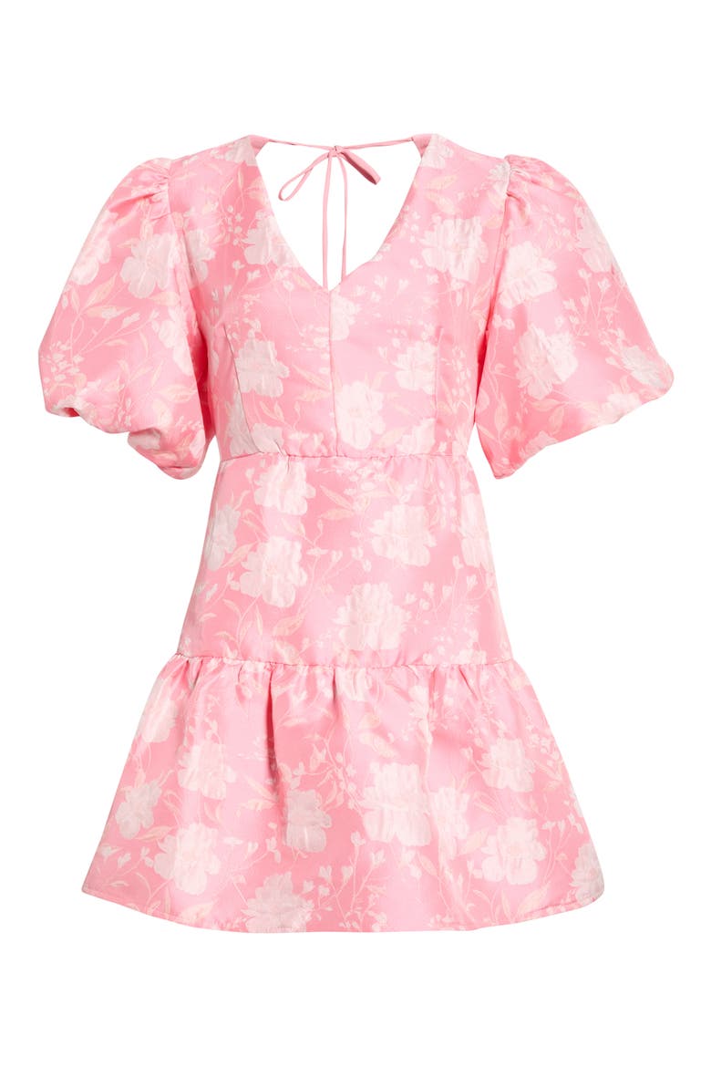 Nicole Floral Jacquard Minidress, Alternate, color, CORAL-PINK
