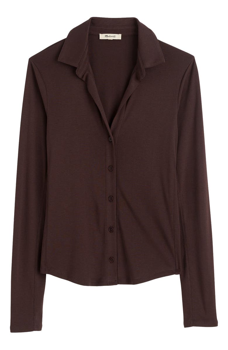 Madewell Camp Long Sleeve Button-Up Shirt, Alternate, color, Molasses