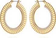 Vince Camuto Crystal Textured Hoop Earrings