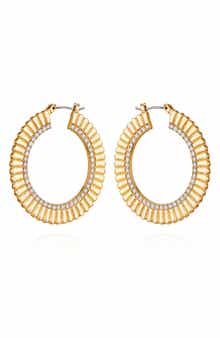 Vince Camuto Crystal Textured Hoop Earrings