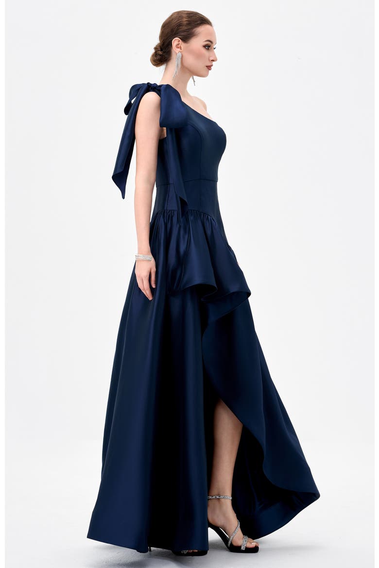 Yulitza Asymmetric Gown, Alternate, color, NAVY