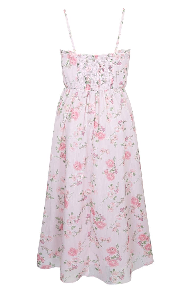 Zunie Kids' Ruffle Lace Trim Chiffon Party Dress, Alternate, color, Pink Multi