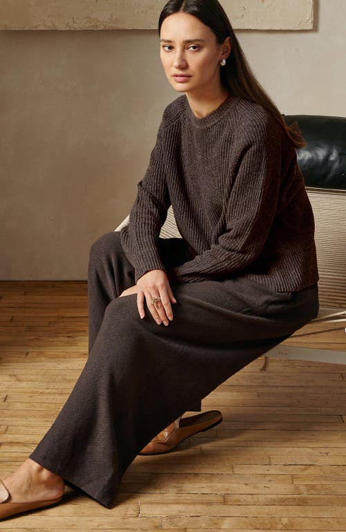 Oyun Misu Linen Wide Leg Pants In Espresso