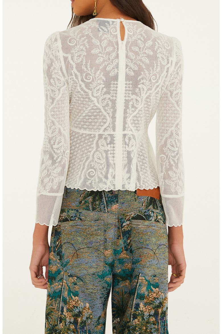 Tulle Embroidered Long Sleeve Top, Alternate, color, OFF-WHITE