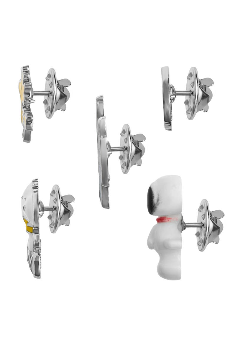 Woodstock and Snoopy Enamel Pin Set 5-Piece Official License, Alternate, color, Silver